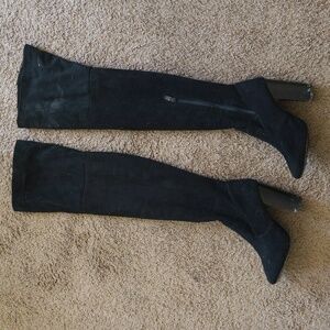 Thigh high black high heels boots